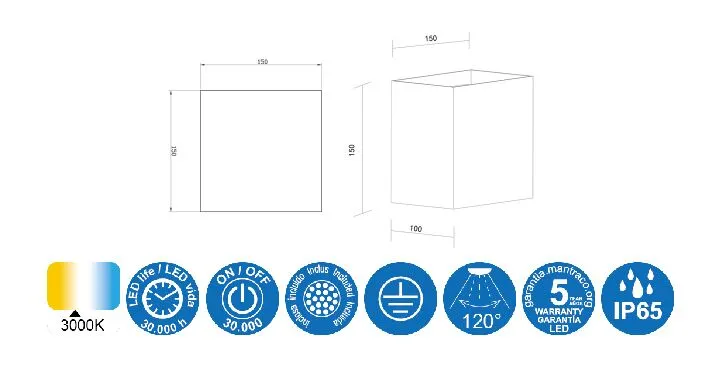 Applique Davos XL LED esterni - immagine 3