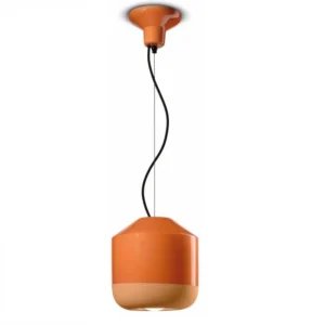 Sospensione-Plafoniera Bellota - Ø 24 cm H 25 cm, Arancio Pesca