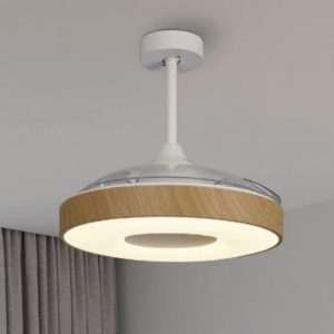 Ventilatore Coin Fan - Bianco/Legno, Ø 43 cm