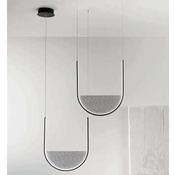 Sospensione LOTUS LED Oro 2 luci - immagine 2