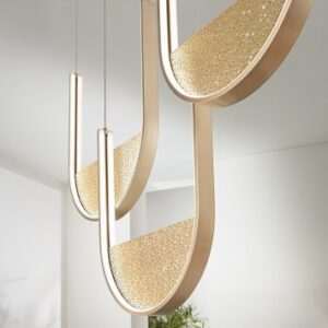 Sospensione LOTUS Oro 3 Luci